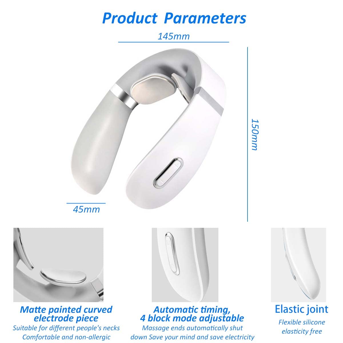 HANNEA Neck Massager for Cervical Pain Relief Neck and Shoulder Massager with Heat 4 Modes Portable Cordless Massage for Neck Pain Relief at Home Office Outdoor Travel HANNEA Neck Massager for Cervical Pain Relief Neck and Shoulder Massager with Heat 4 Modes Portable Cordless Massage for Neck Pain Relief at Home Office Outdoor Travel